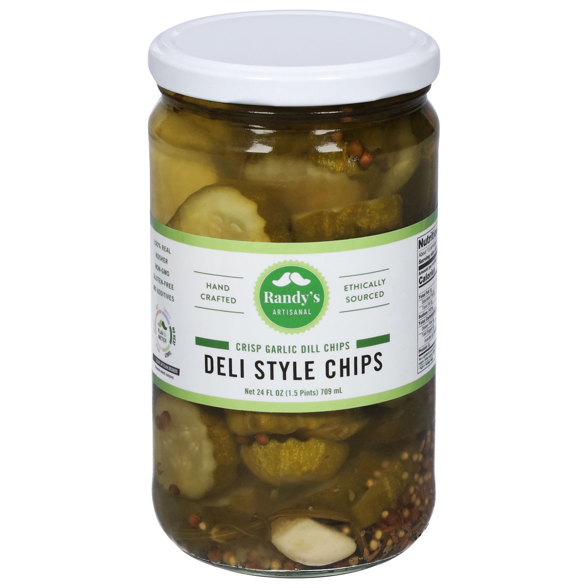 slide 11 of 14, Randy's Artisanal Deli Style Crisp Garlic Dill Chips 24 fl oz, 24 fl oz