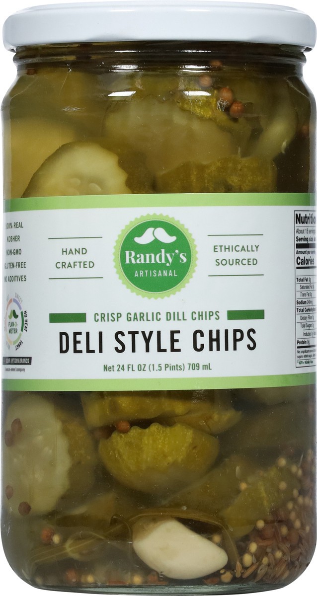 slide 13 of 14, Randy's Artisanal Deli Style Crisp Garlic Dill Chips 24 fl oz, 24 fl oz