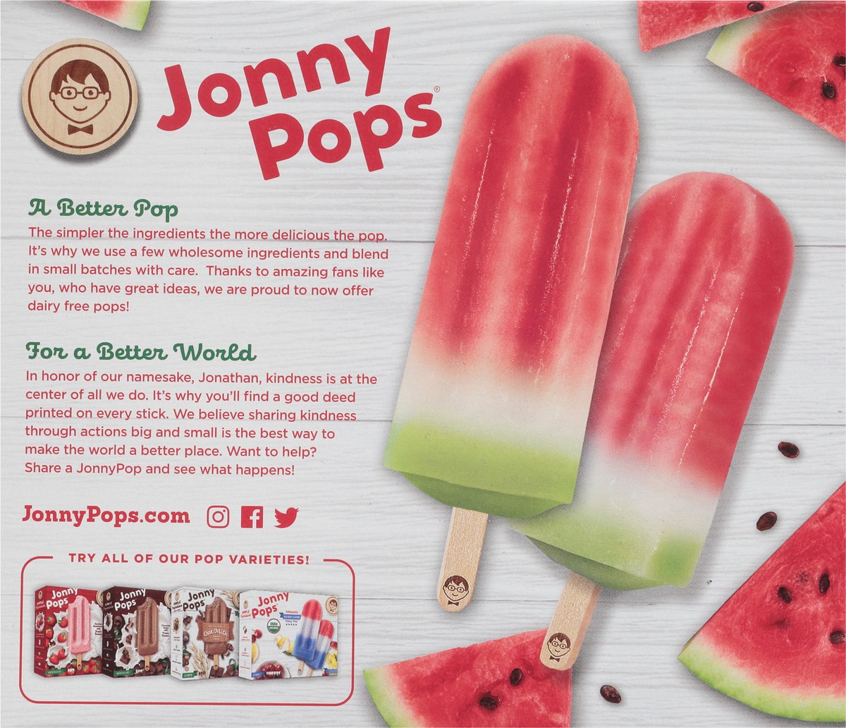 slide 13 of 14, Jonny Pops Organic Watermelon Ice Pops 8 ea, 1 ct