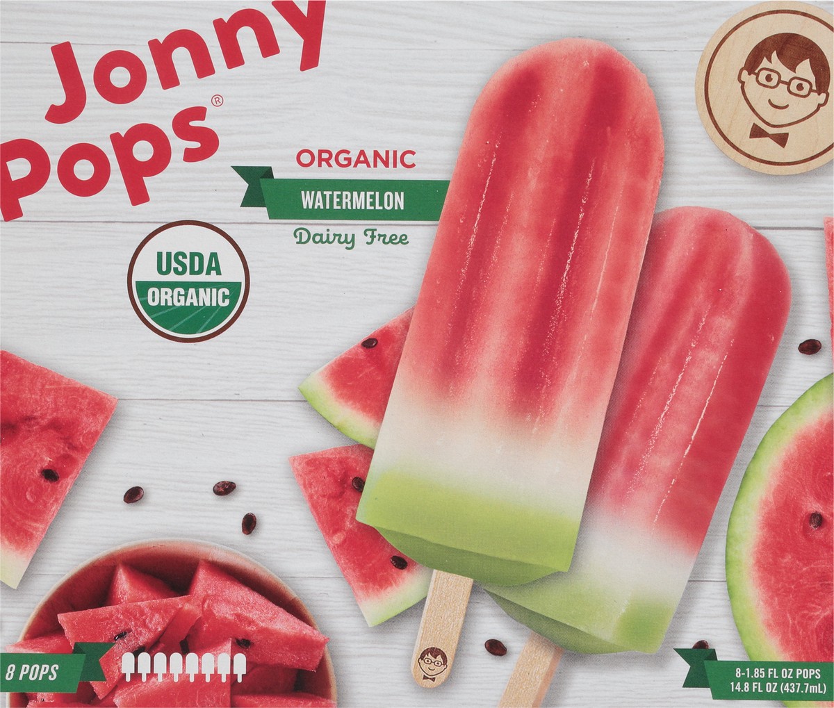 slide 6 of 14, Jonny Pops Organic Watermelon Ice Pops 8 ea, 1 ct