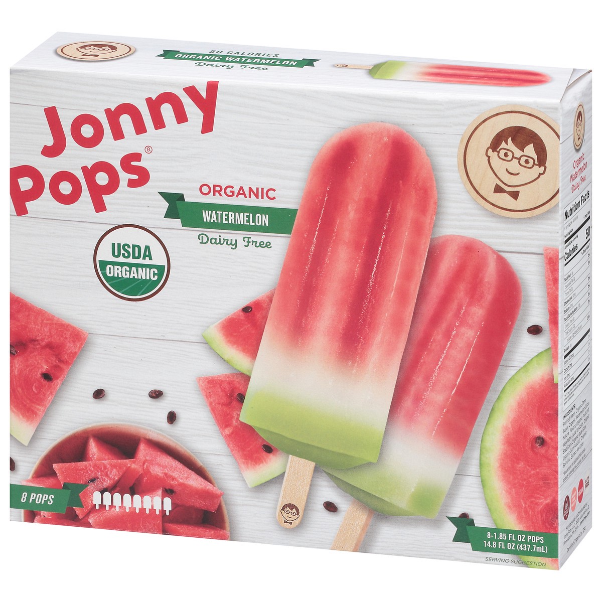 slide 8 of 14, Jonny Pops Organic Watermelon Ice Pops 8 ea, 1 ct