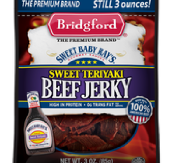 slide 1 of 1, Bridgford Sweet Baby Ray's Sweet Teriyaki Beef Jerky, 3 oz