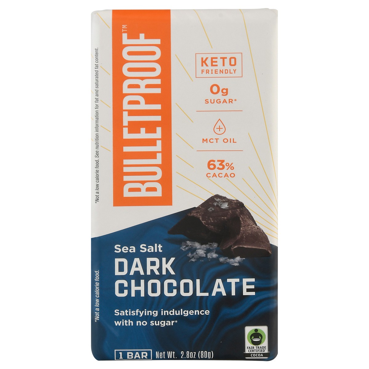 slide 1 of 9, Bulletproof Bulletproof Sea Salt Dark Chocolate Bar, 2.8 oz