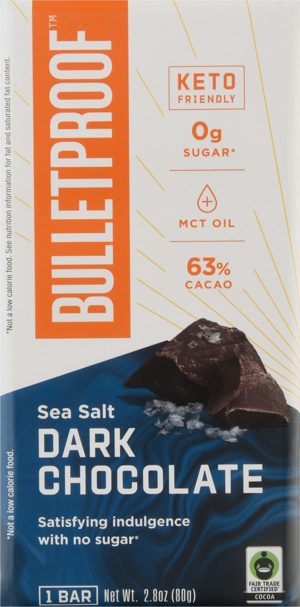 slide 6 of 9, Bulletproof Bulletproof Sea Salt Dark Chocolate Bar, 2.8 oz