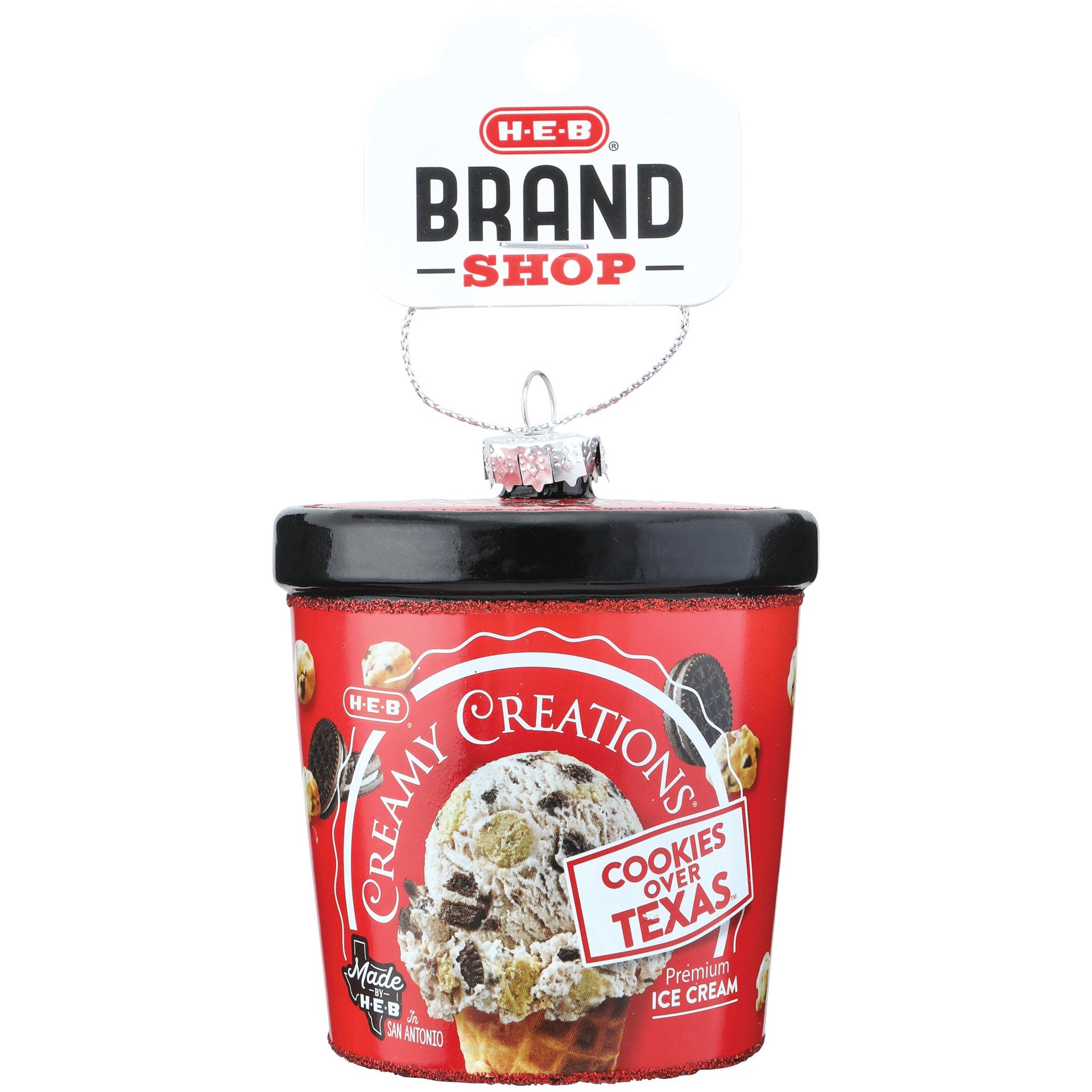 slide 1 of 1, H-E-B Brand Shop Creamy Creations Cookie Over Texas Pint Ornament, 3ftft