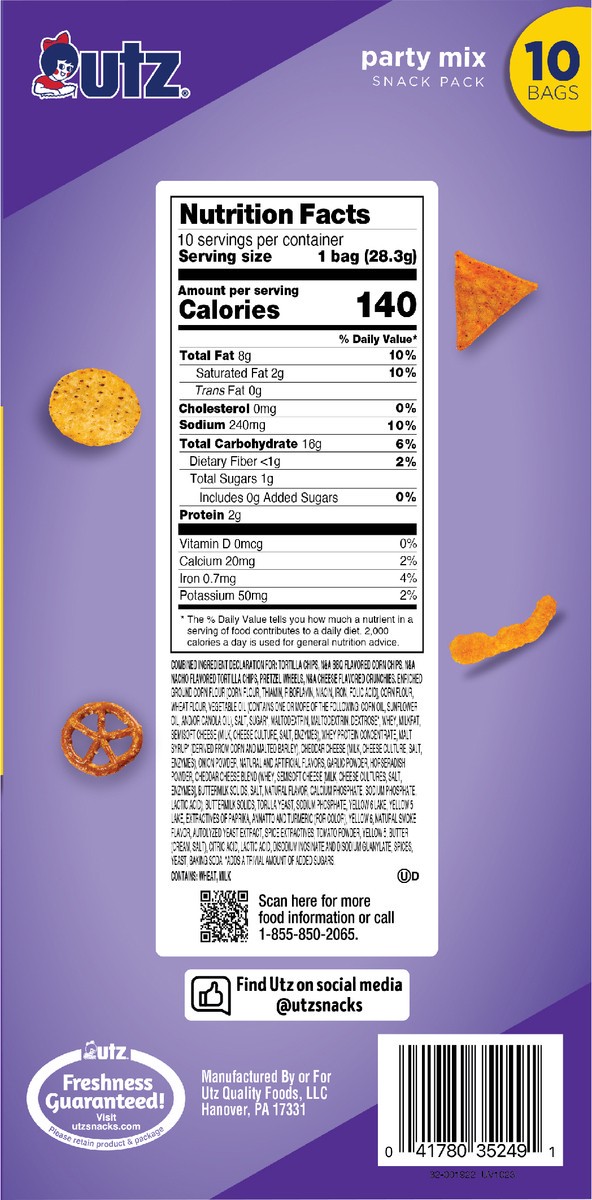slide 7 of 11, Utz 10 oz Utz Party Mix Multipk - 10 Ct, 10 ct