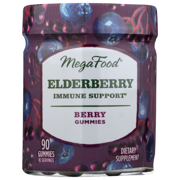 slide 1 of 1, MegaFood Gummy Elderberry Immune, 90 ct