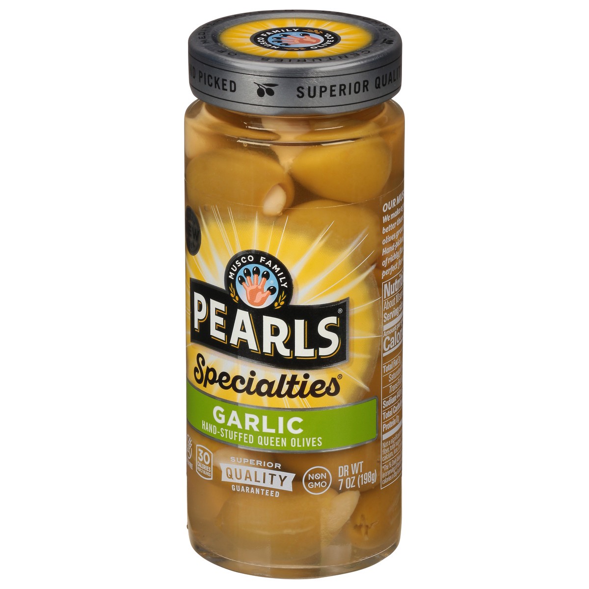 slide 12 of 13, Pearls Specialties Hand-Stuffed Garlic Queen Olives Pickles 7 oz, 7 oz