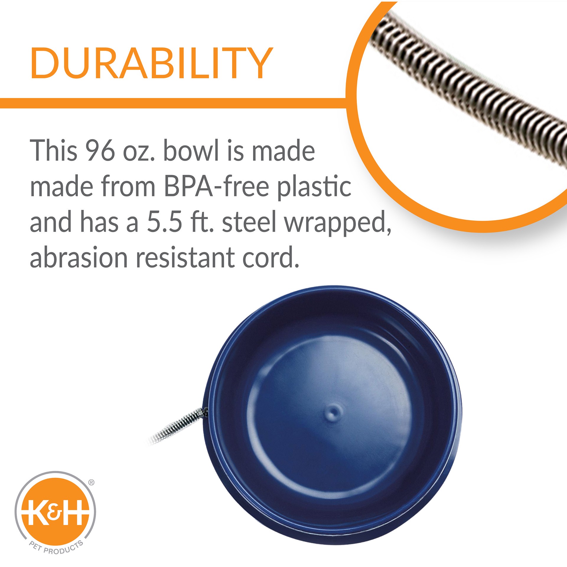 slide 6 of 10, K & H K&H Pet Products Thermal-Bowl Outdoor Heated Cat & Dog Water Bowl Blue 96 Ounces, SM