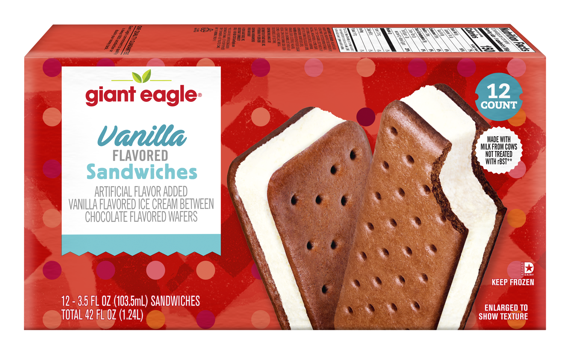 slide 1 of 1, Ge Vanilla Sandwich, 12 ct