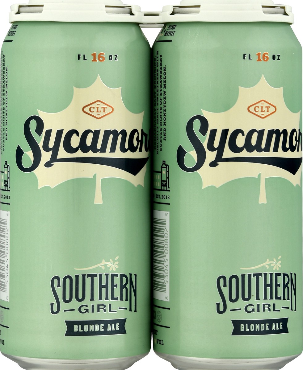 slide 5 of 9, Sycamore Blonde Ale Southern Girl Beer 4 ea, 4 ct