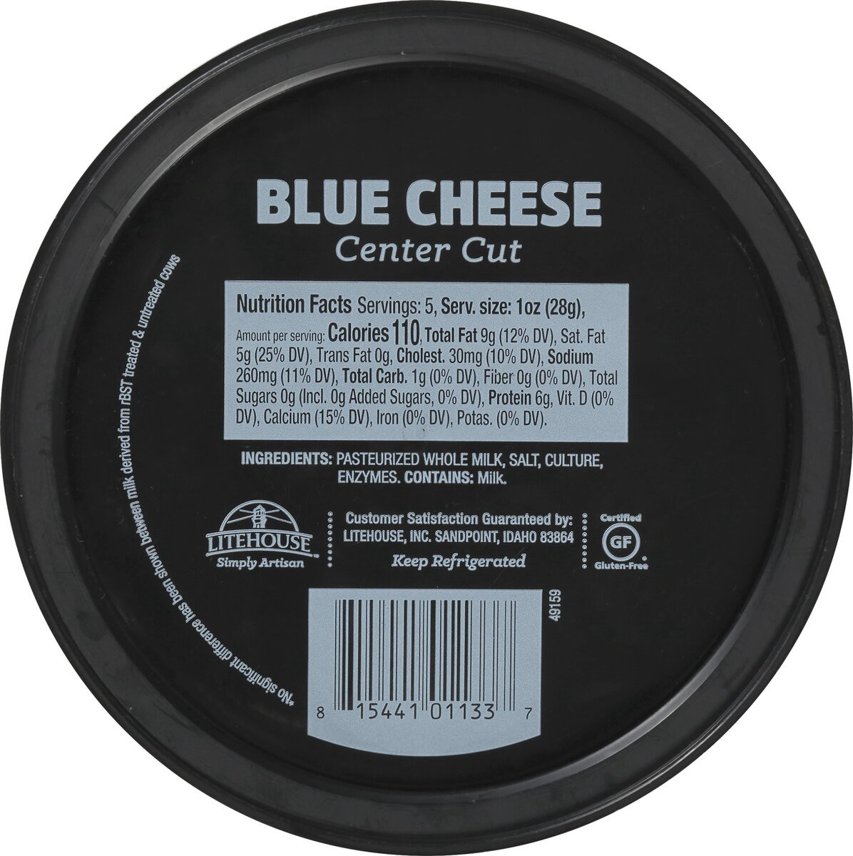 slide 6 of 12, Litehouse Cheese, Blue Cheese Center Cut, 141 g
