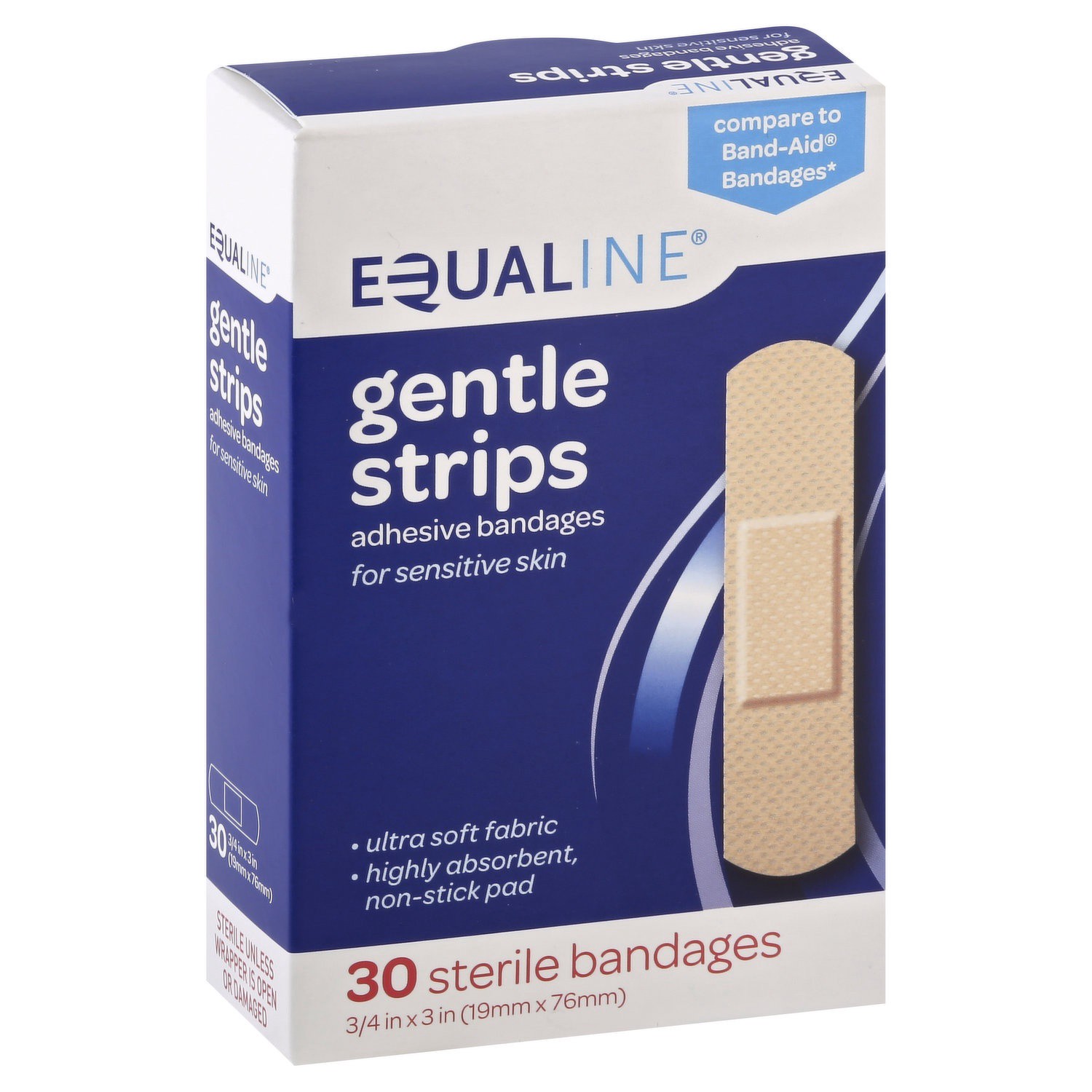 slide 1 of 1, Equaline Sensitive Skin Bandages, 30 ct