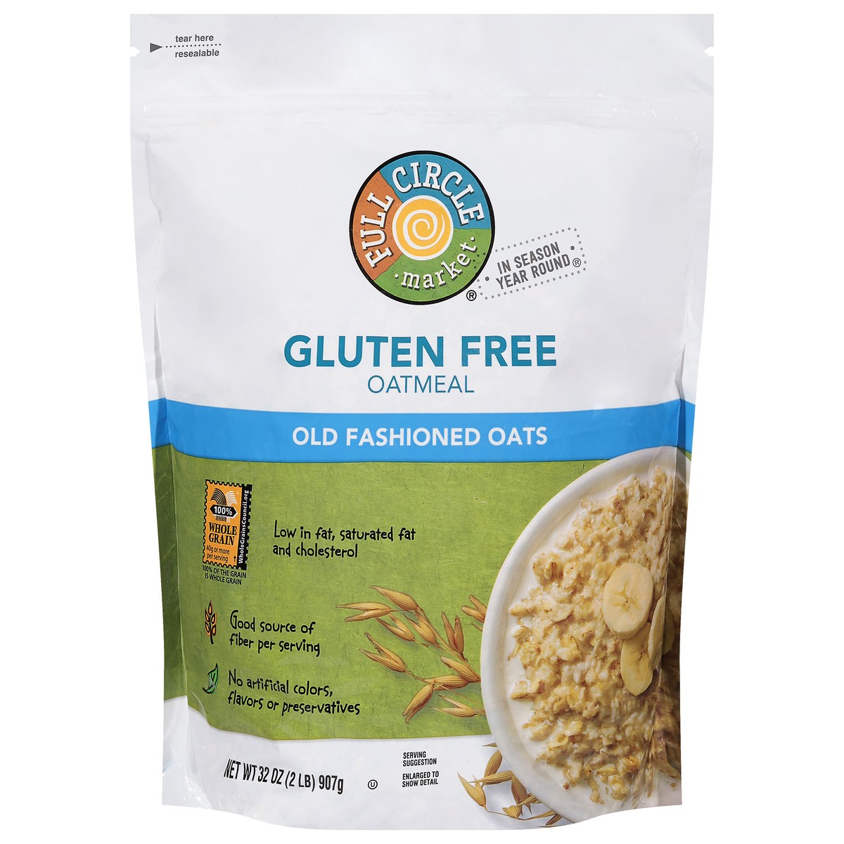 slide 1 of 9, Full Circle Market Gluten Free Old Fashioned Oats Oatmeal 32 oz, 32 oz