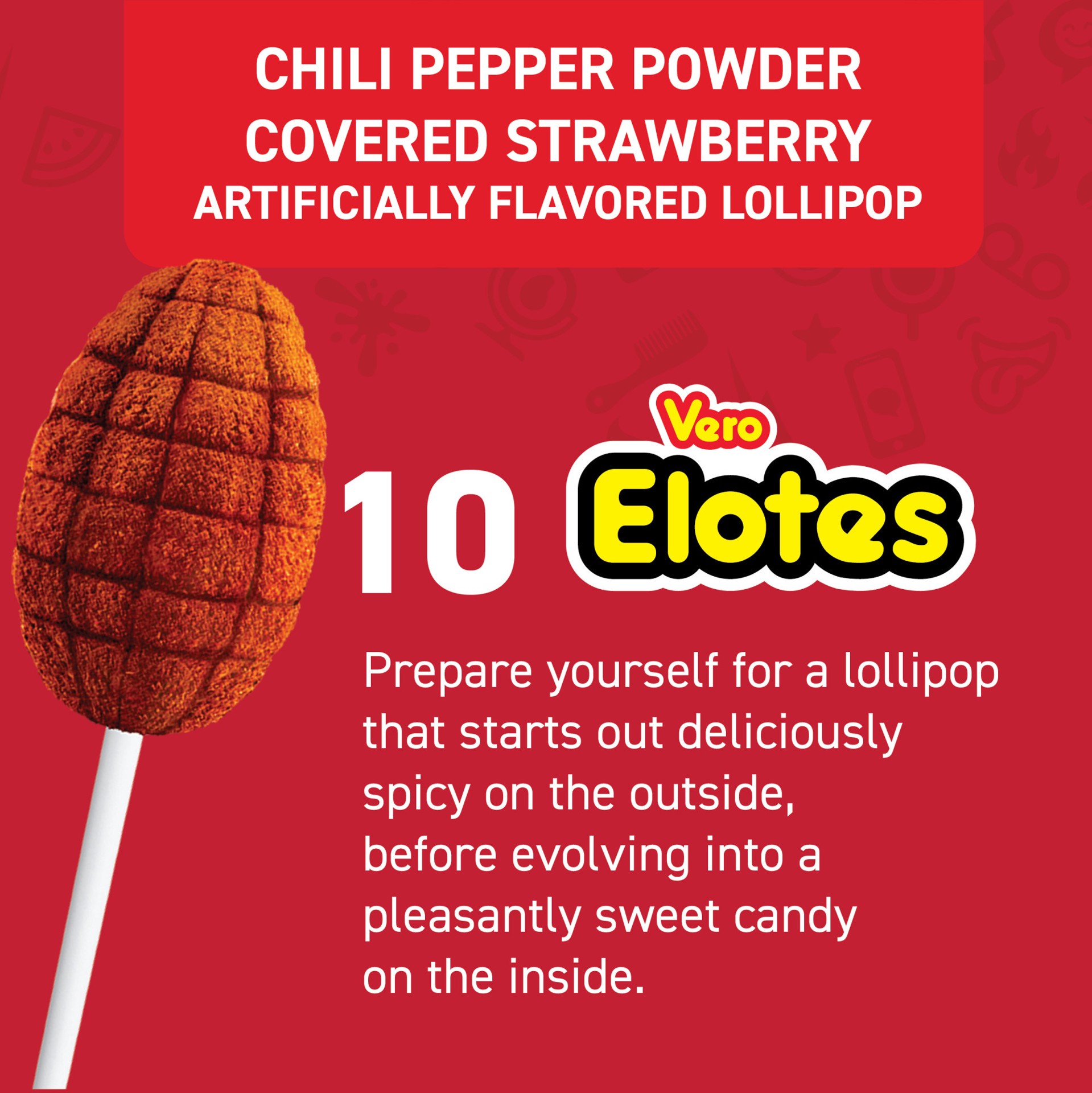 slide 2 of 5, Vero Elotes  Strawberry Lollipop, 5.9 oz