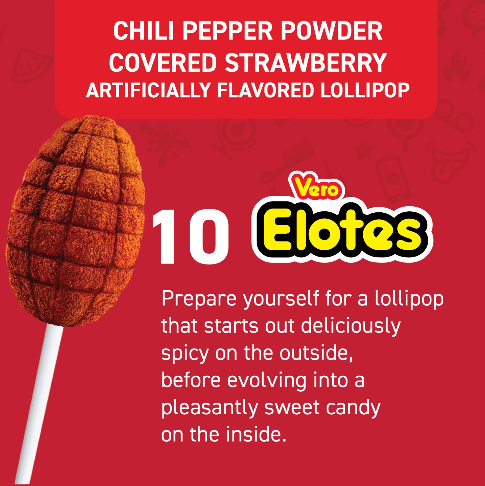 slide 3 of 5, Vero Elotes Strawberry Lollipop, 5.9 oz