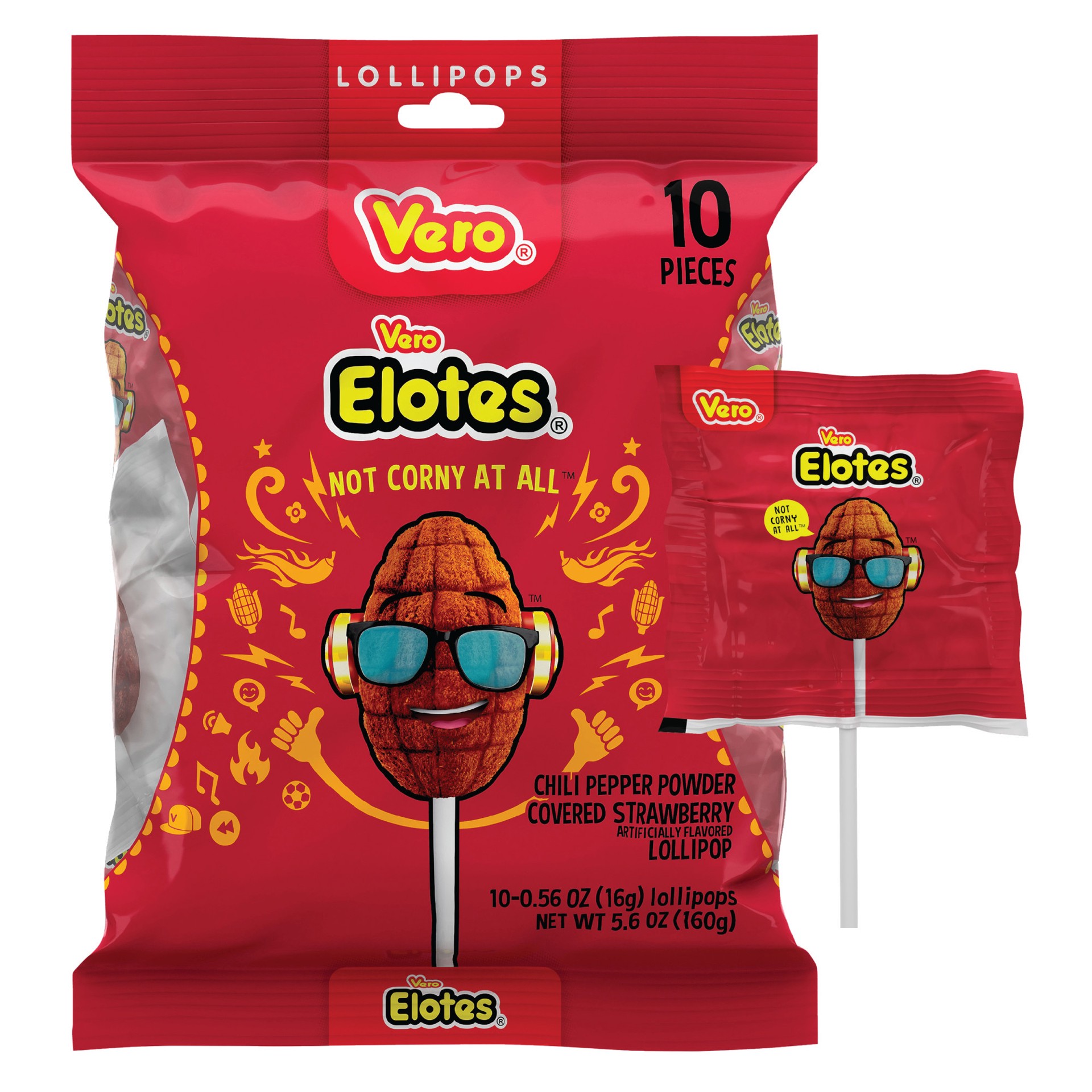 slide 1 of 5, Vero Elotes Strawberry Lollipop, 5.9 oz