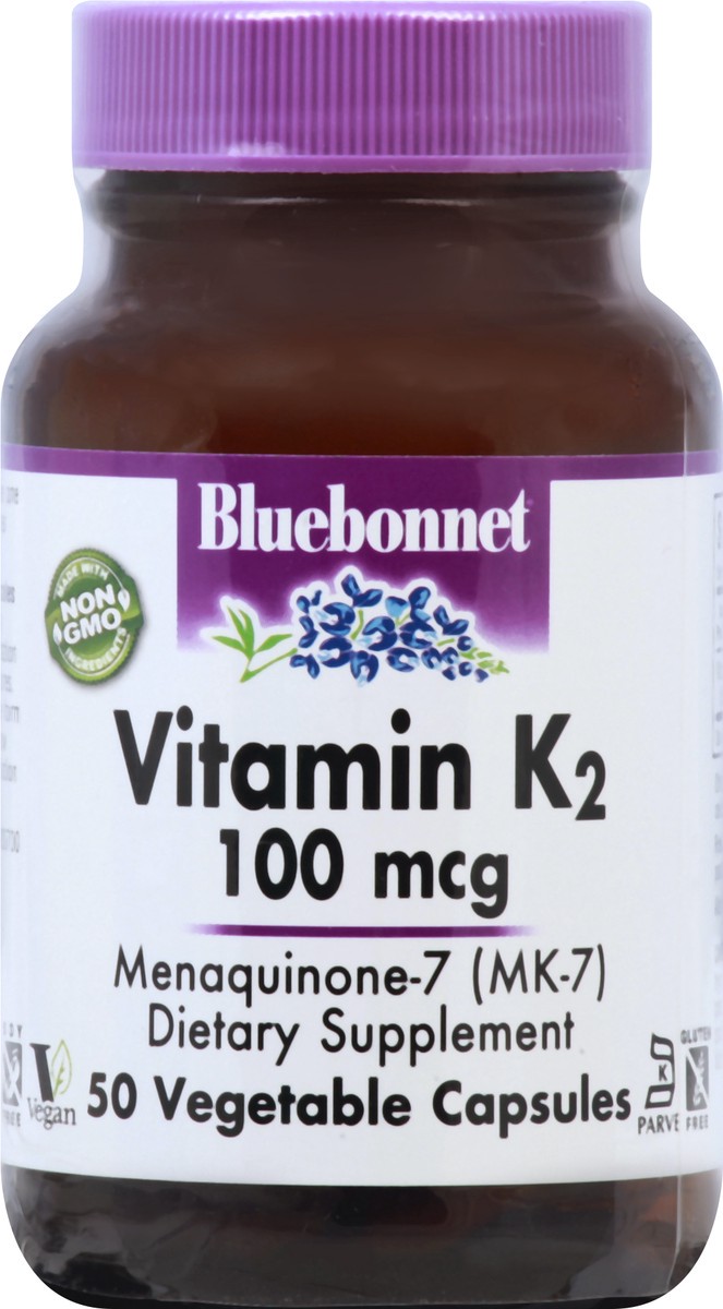 slide 3 of 11, Bluebonnet Nutrition Bluebonnet Vitamin K2, 100 Mcg, Vegetable Capsules, 60 ct