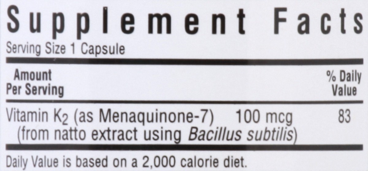 slide 11 of 11, Bluebonnet Nutrition Bluebonnet Vitamin K2, 100 Mcg, Vegetable Capsules, 60 ct