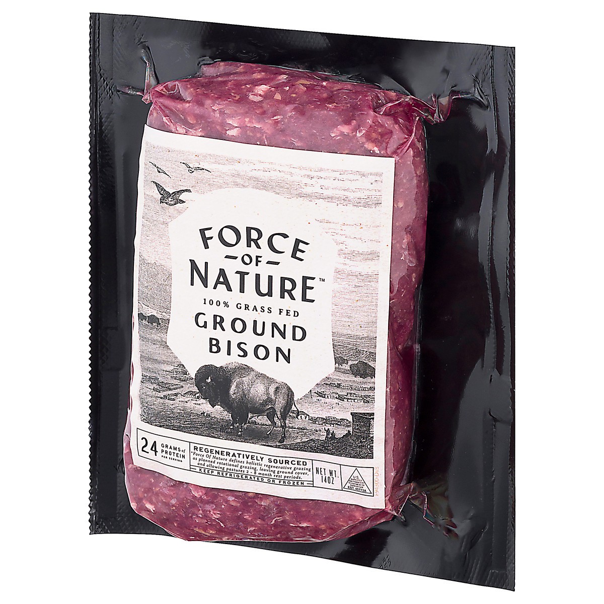 slide 3 of 12, Force Of Nature FORCE OF NATURE BISON GROUND GRASSFED 14 oz, 1 ct