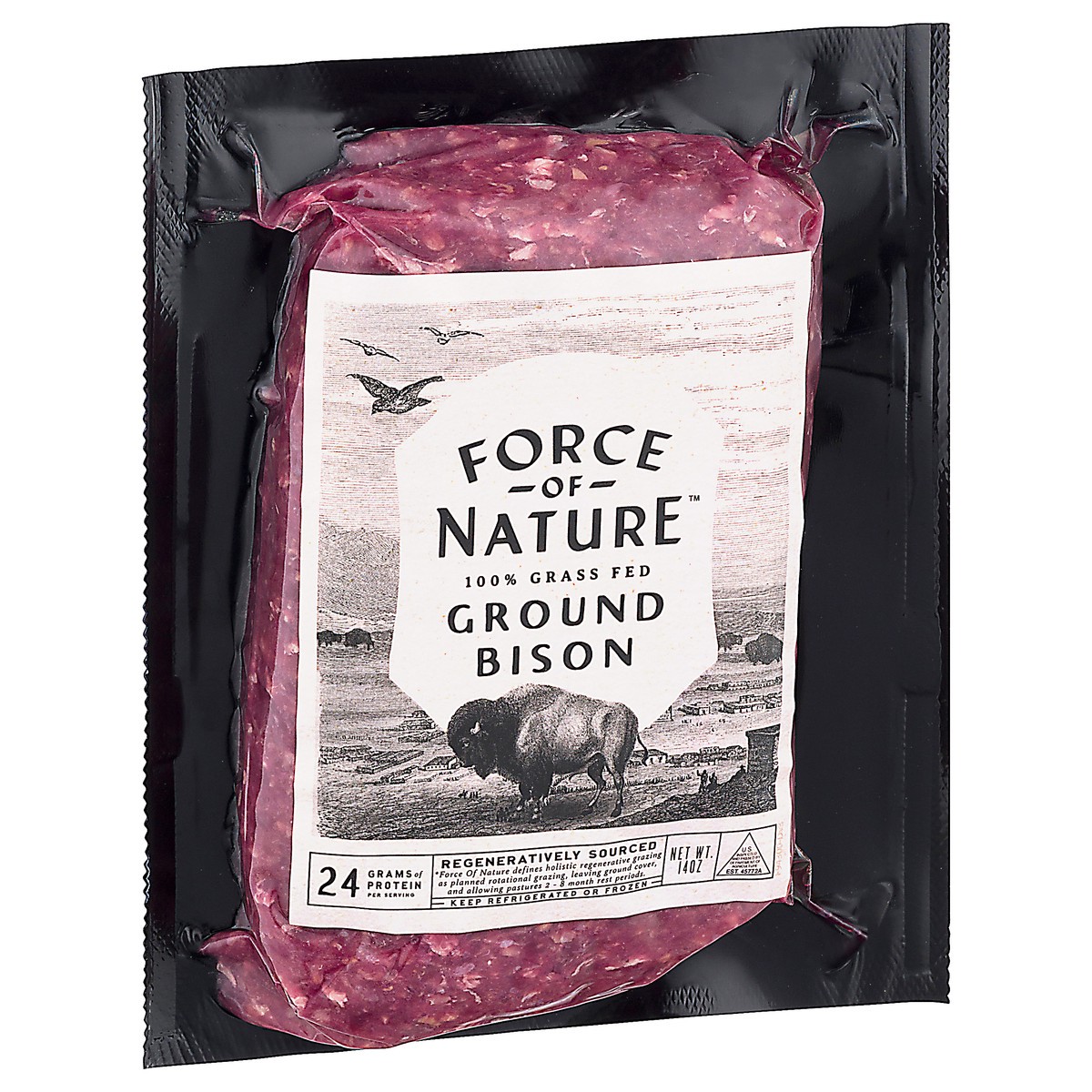slide 11 of 12, Force Of Nature FORCE OF NATURE BISON GROUND GRASSFED 14 oz, 1 ct