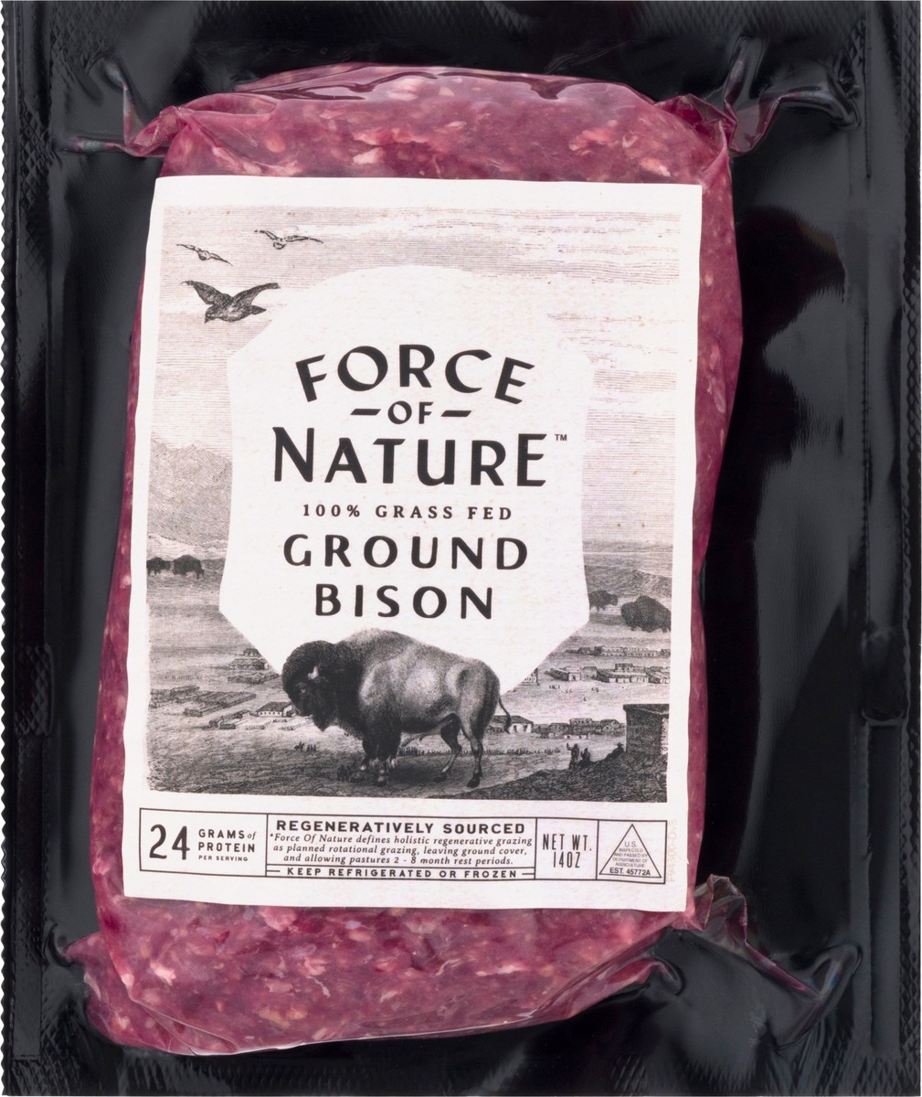 slide 10 of 12, Force Of Nature FORCE OF NATURE BISON GROUND GRASSFED 14 oz, 1 ct