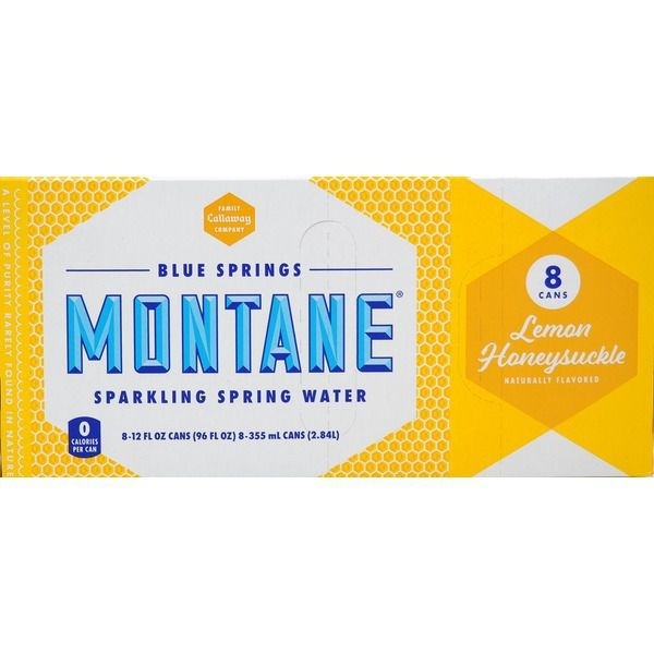 slide 1 of 1, Montane Lemon Honeysuckle Sparkling Spring Water, 8 ct