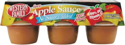 slide 1 of 1, Western Family Applesauce Natural, 6 ct