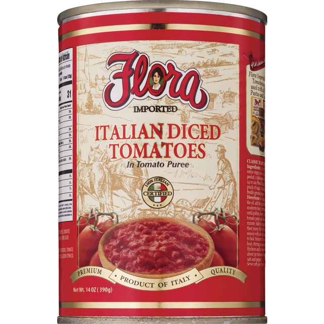 slide 1 of 1, Flora Fine Foods Italian Diced Tomatoes, 14 oz