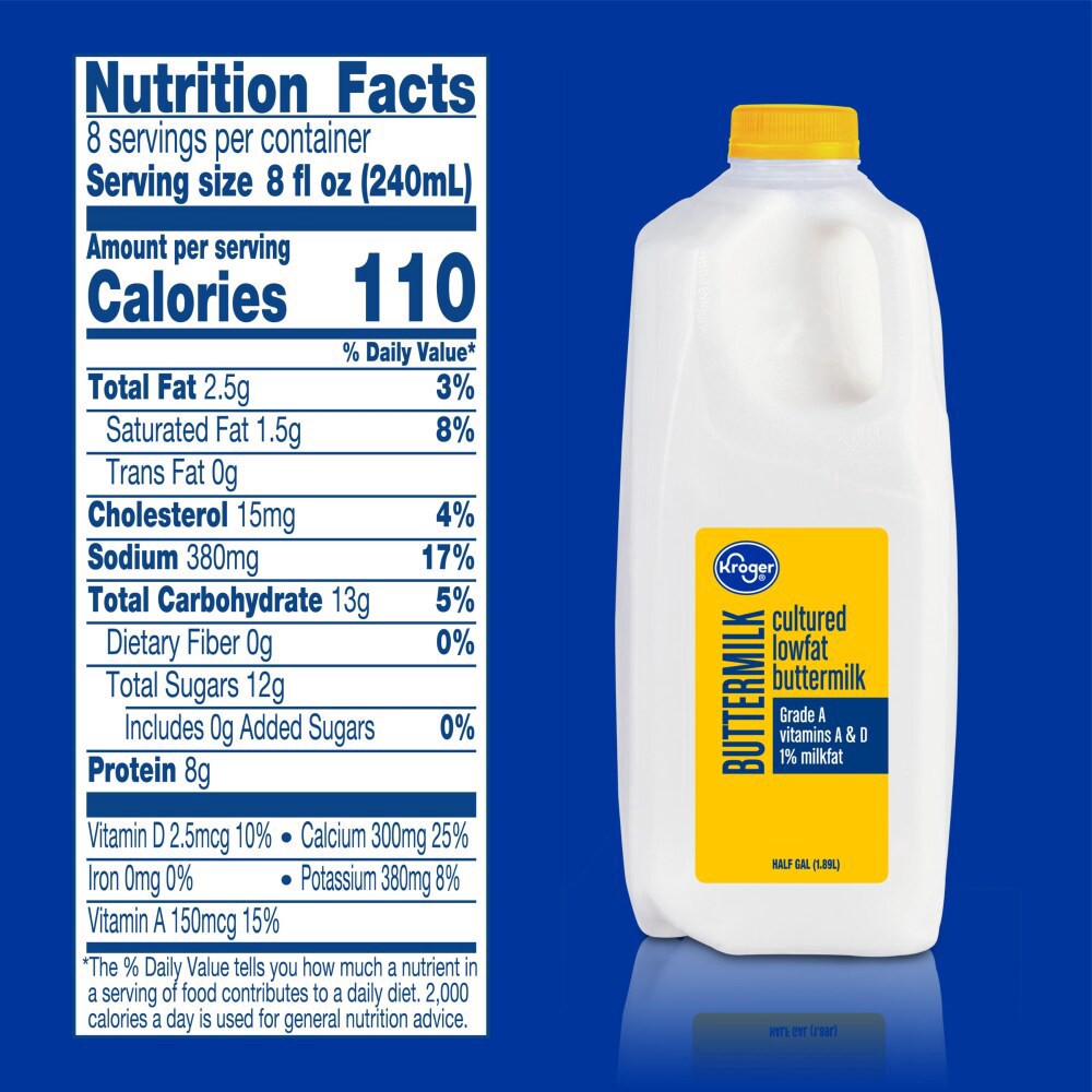 slide 4 of 4, Kroger Cultured Low Fat Buttermilk, 1/2 gal