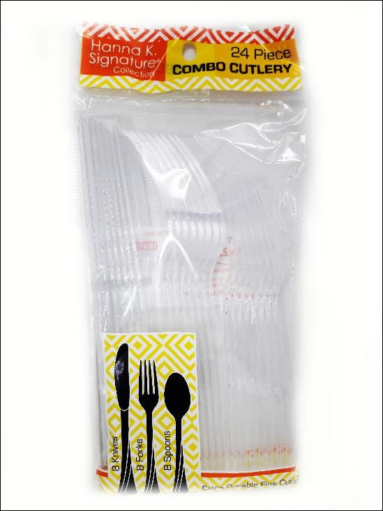 slide 1 of 1, 24 pack Clear Cutlery Combo, 24 ct