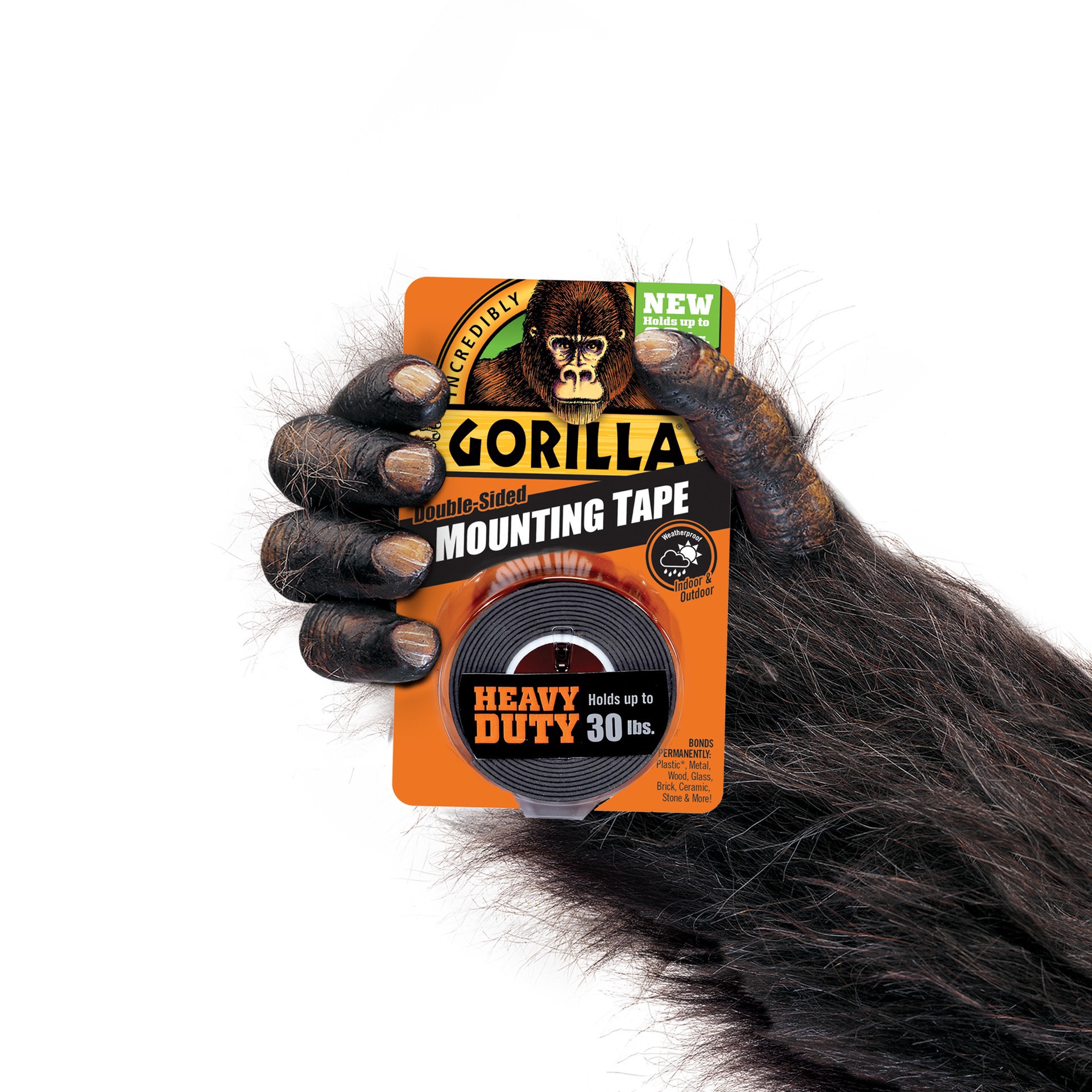 slide 2 of 4, Gorilla Glue Gorilla Black Double-Sided Mounting Tape, 1 in x 60 in