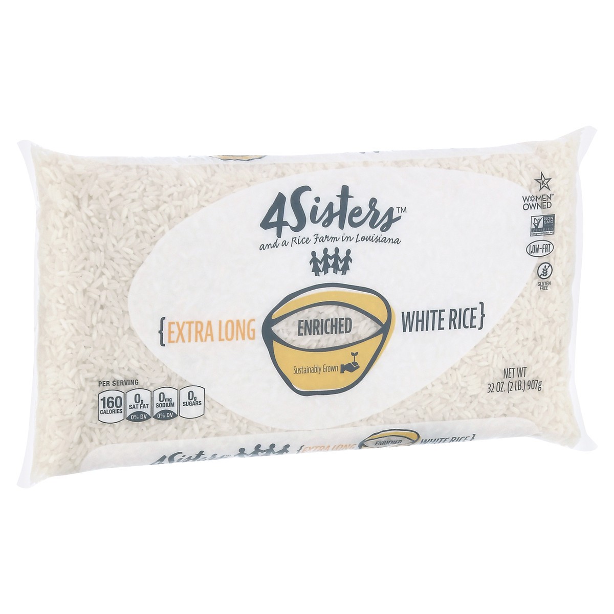 slide 2 of 12, 4Sisters Extra Long Enriched White Rice, 2 lb