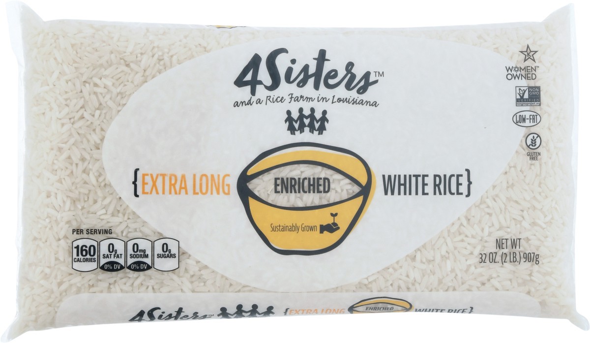 slide 7 of 12, 4Sisters Extra Long Enriched White Rice, 2 lb