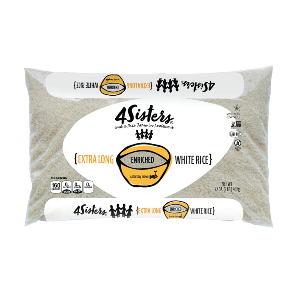 slide 1 of 1, 4Sisters Enriched Extra Long Grain White Rice, 2 lb