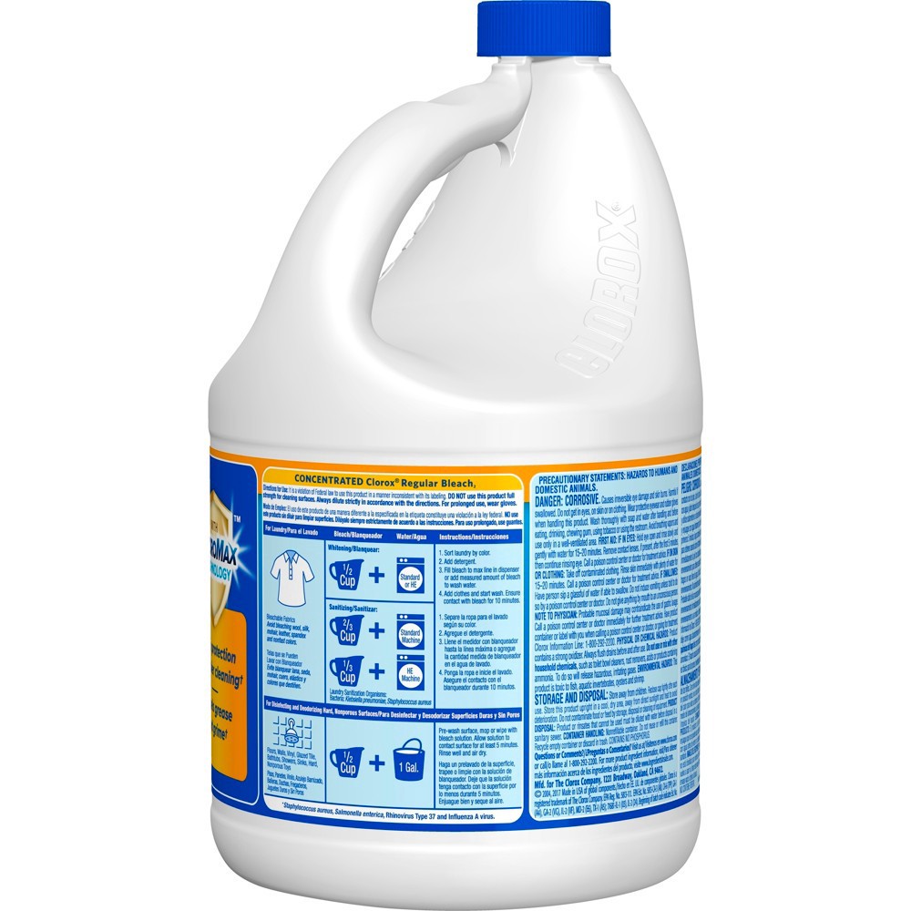 slide 3 of 4, Clorox™ Disinfecting Bleach, Regular - 121 Ounce Bottle, 121 oz