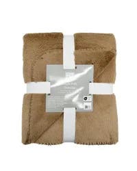 HD Designs Luxe Reversible Faux Fur Throw - Brown