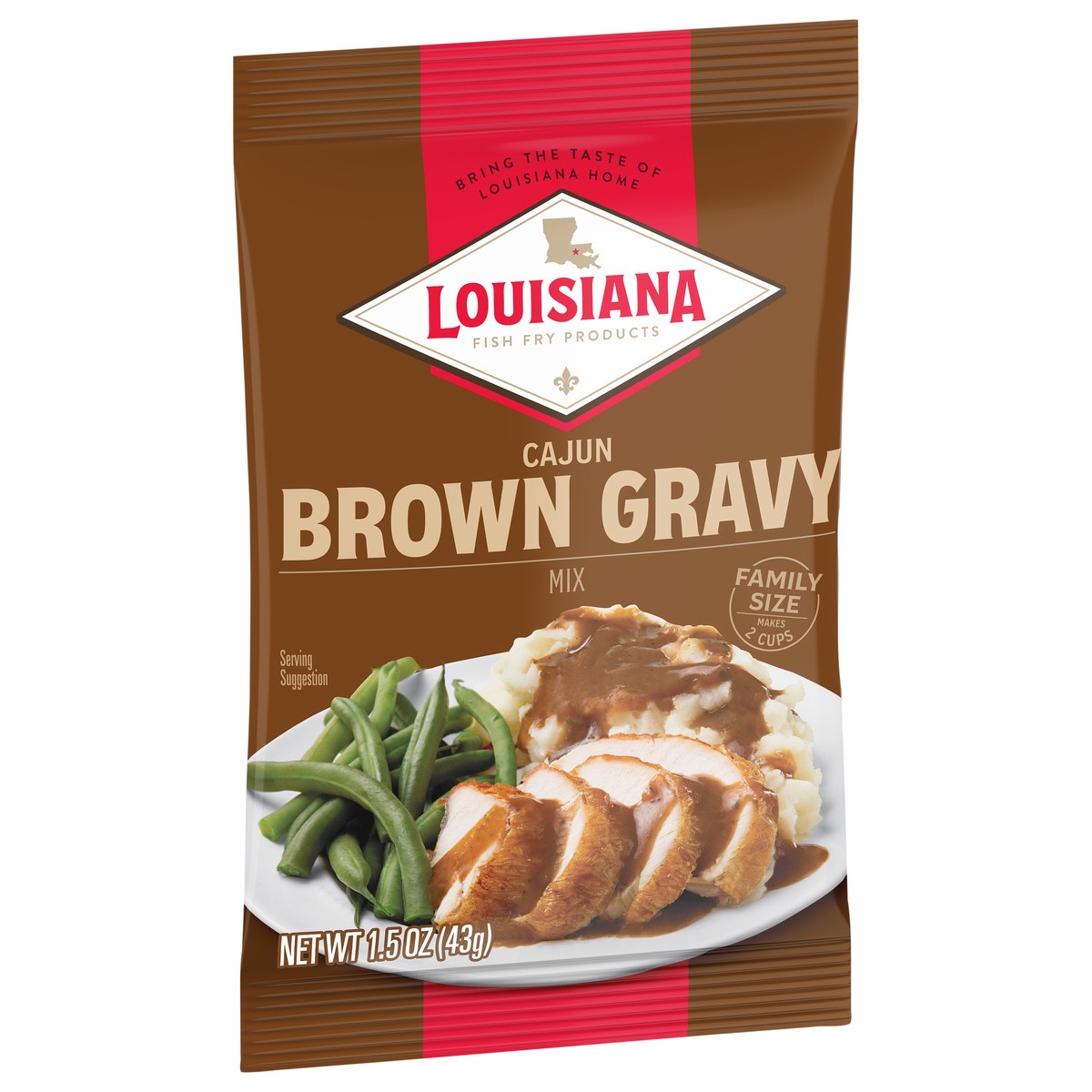 slide 4 of 9, Louisiana Fish Fry Products Cajun Brown Gravy Mix Family Size 1.5 oz, 1.5 oz