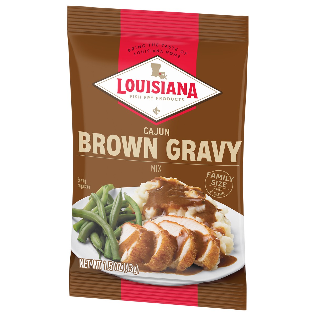 slide 2 of 9, Louisiana Fish Fry Products Cajun Brown Gravy Mix Family Size 1.5 oz, 1.5 oz