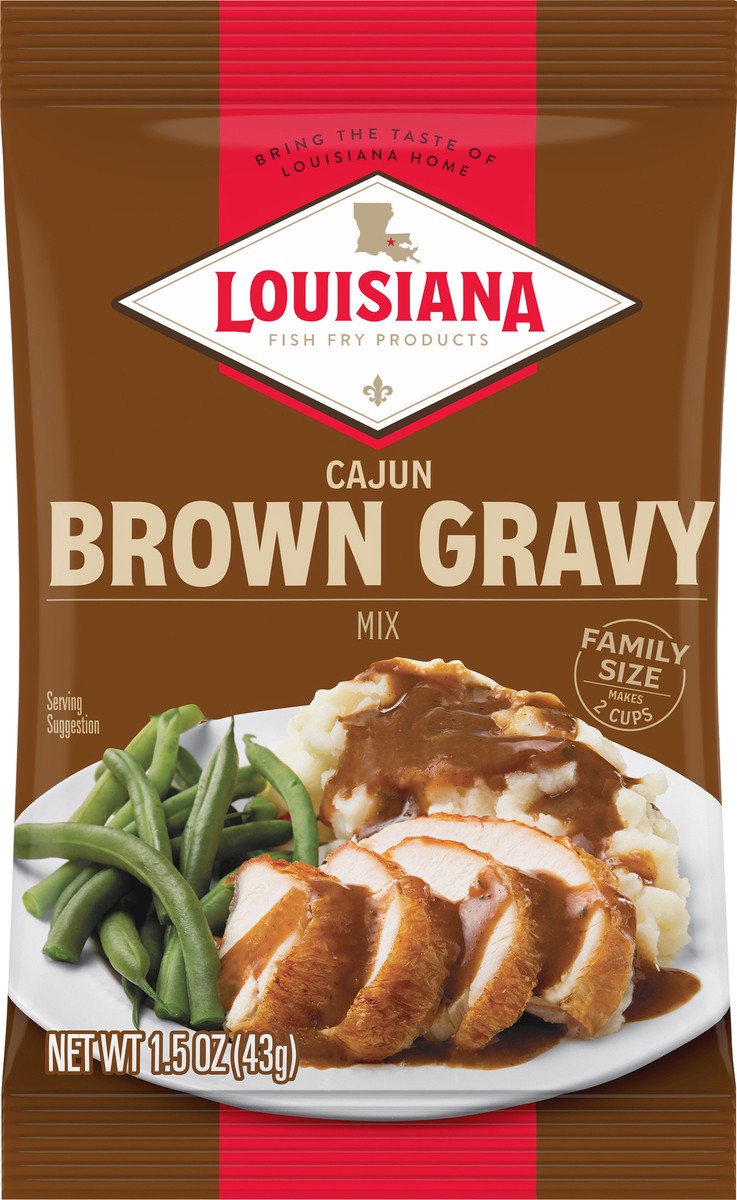 slide 9 of 9, Louisiana Fish Fry Products Cajun Brown Gravy Mix Family Size 1.5 oz, 1.5 oz