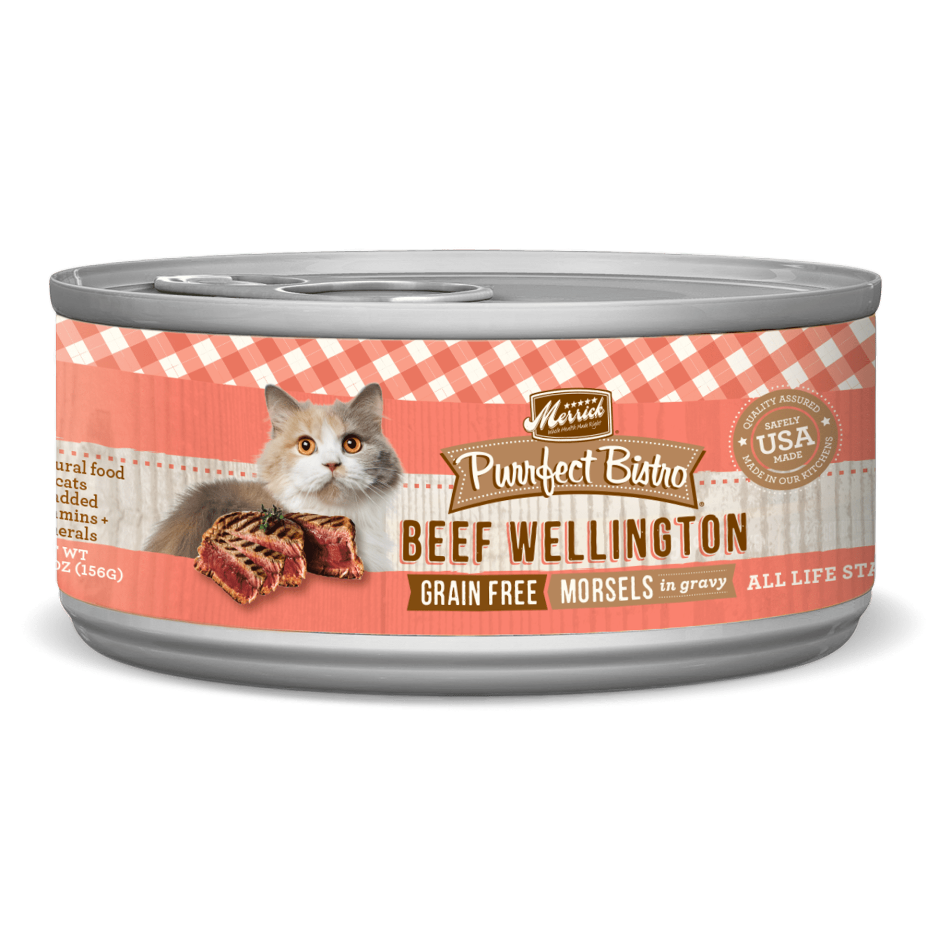 slide 1 of 1, Merrick Purrfect Bistro Grain Free Beef Wellington Canned Cat Food, 5.5 oz