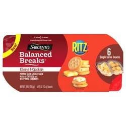 Sargento Balanced Breaks Pepper Jack & Colby Jack Cheese & Crackers 6 - 1.5 oz Snacks