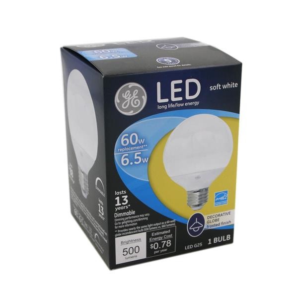 slide 1 of 1, GE LED 6.5-Watt Soft White Ceiling Fan Medium Base Frosted Finish A15 Light Bulb, 1 ct