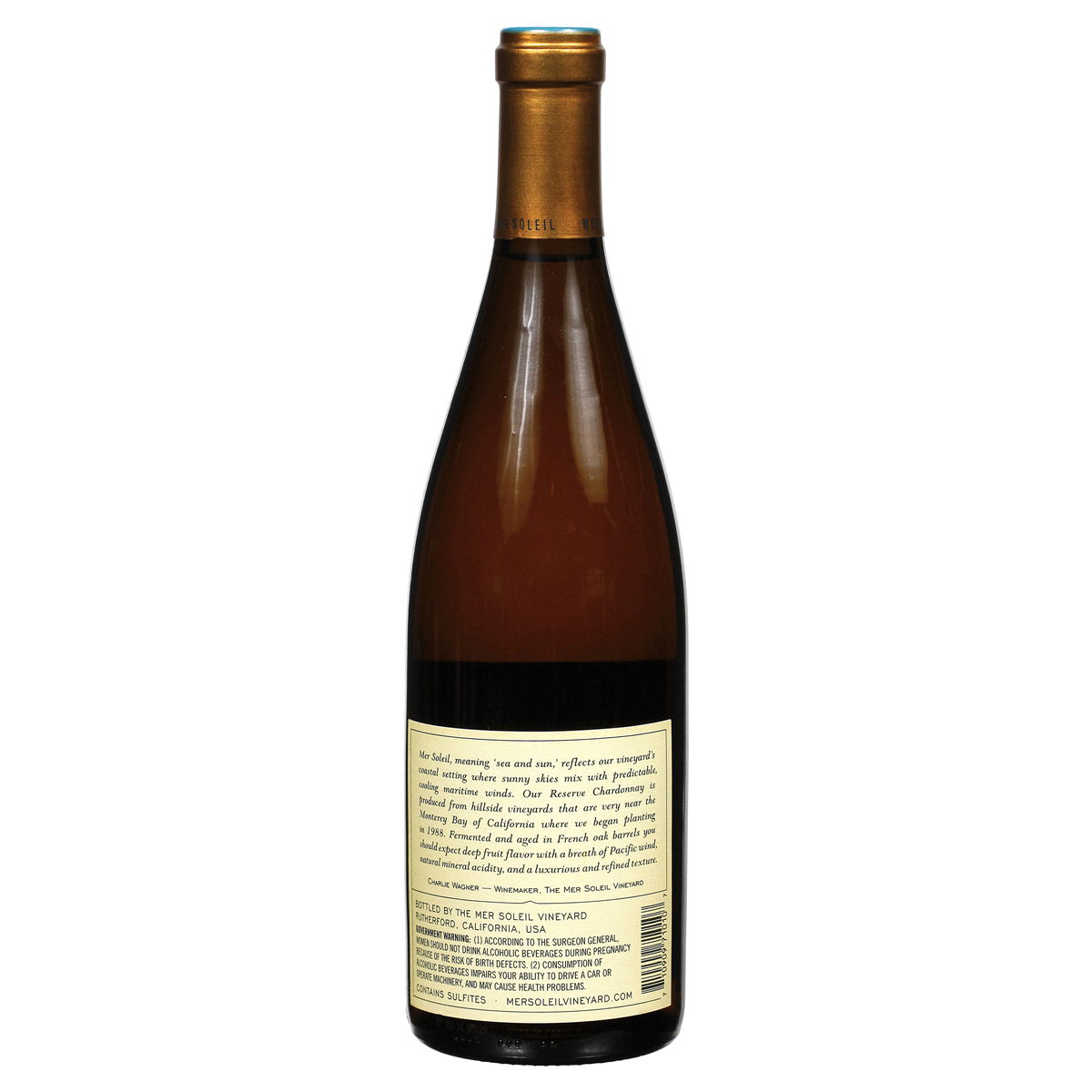 slide 2 of 2, Mer Soleil Santa Lucia Highlands Chardonnay White Wine Bottle, 750 ml