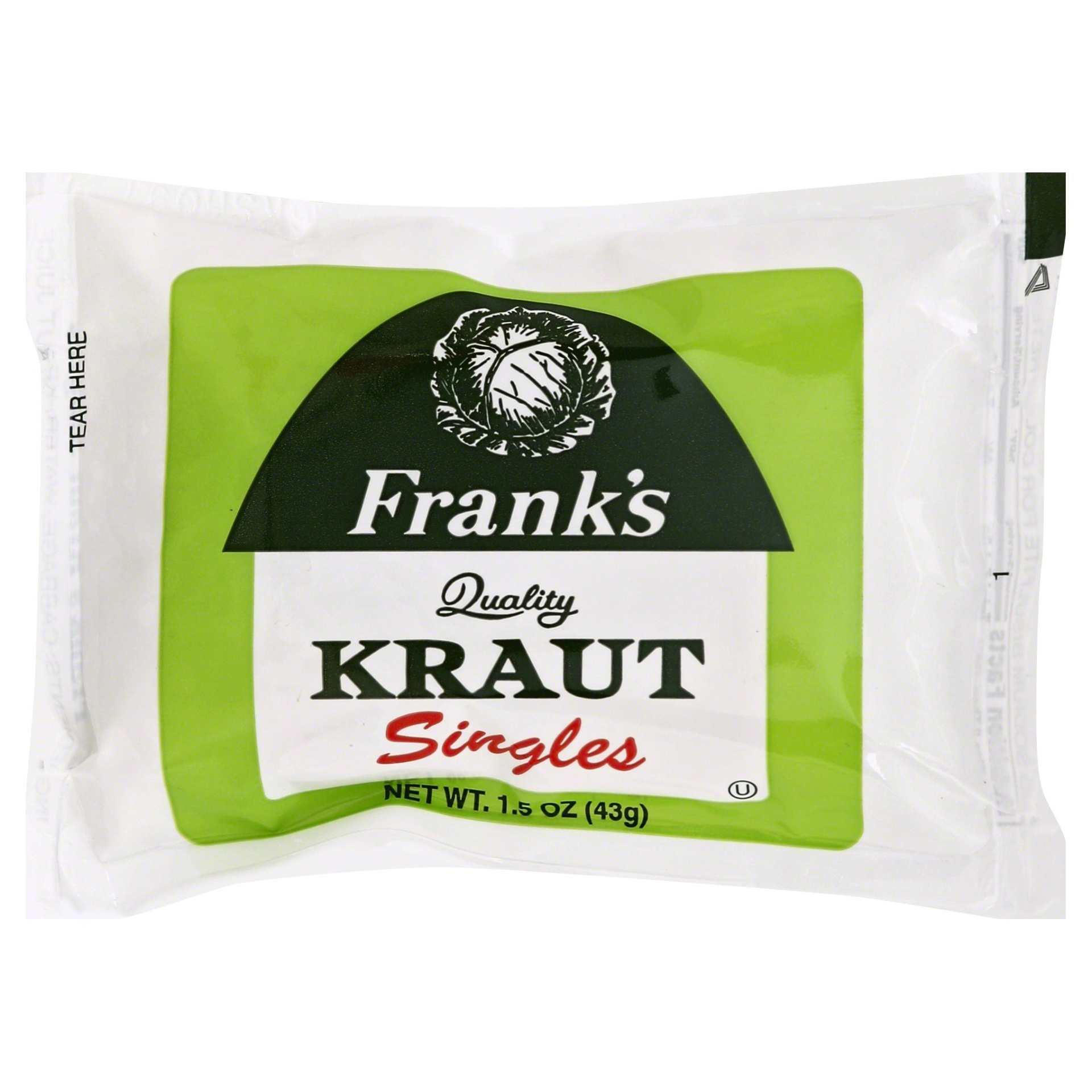 slide 1 of 1, Frank's RedHot Singles Kraut, 1.5 oz