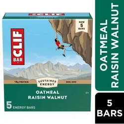 CLIF BAR - Oatmeal Raisin Walnut - Made with Organic Oats - Energy Bars - Non-GMO - Plant Based Protein Bars (5 Pack)
