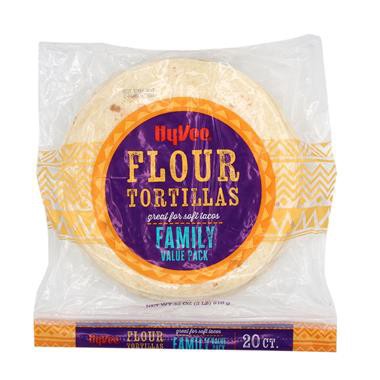 slide 1 of 1, Hy-Vee Flour Tortilla Great For Soft Tacos 20Ct, 1 ct