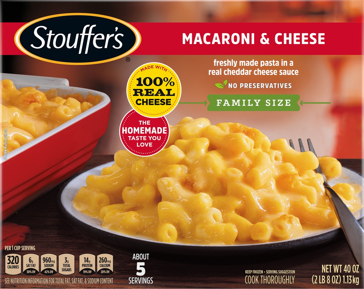 slide 6 of 9, Stouffer's Frozen Family Size Macaroni & Cheese - 40oz, 40 oz