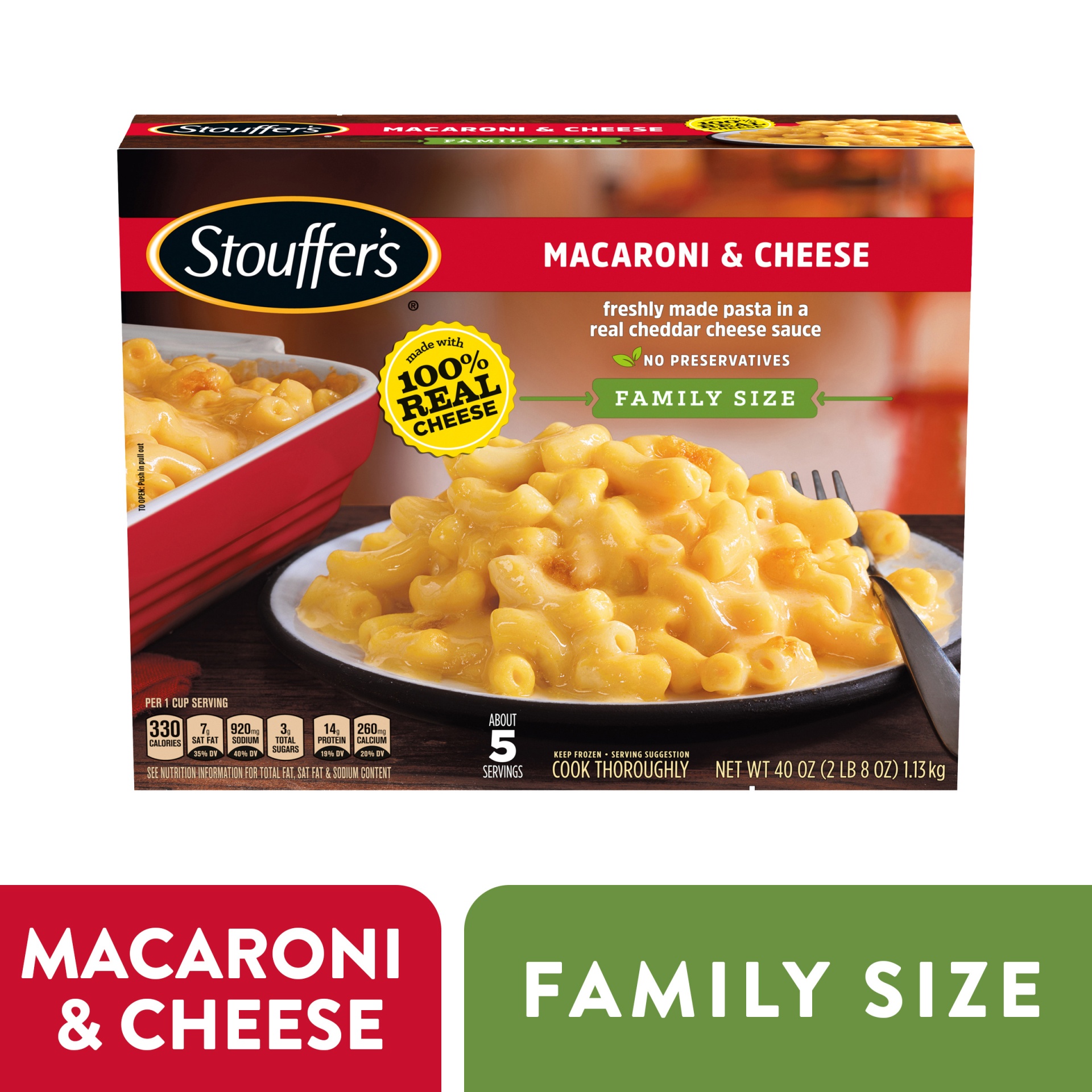 slide 1 of 1, Stouffer's Family Size Macaroni & Cheese, 40 oz