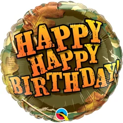 Birthday Camouflage Foil Balloon